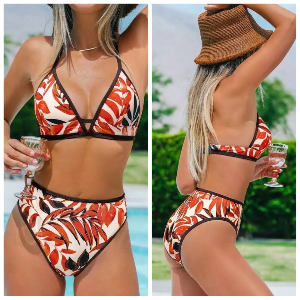 Cupshe Stay Palm Tropical Bikini Set | Medium | NWT